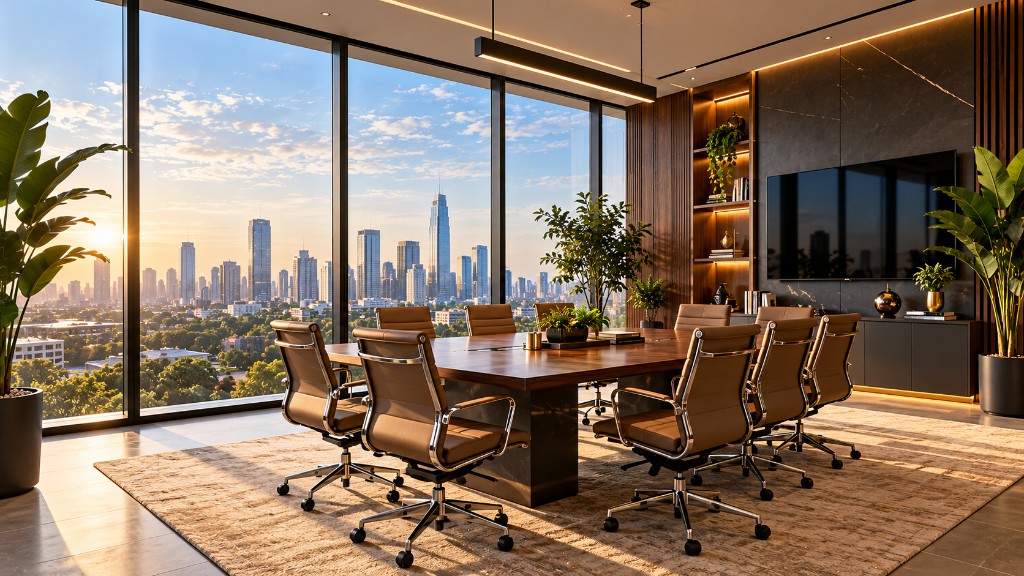 Professionals gathered around a meeting table