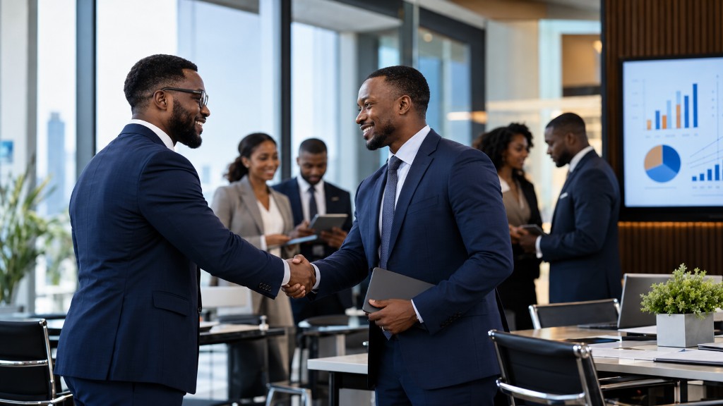 Business professionals meeting in a modern office