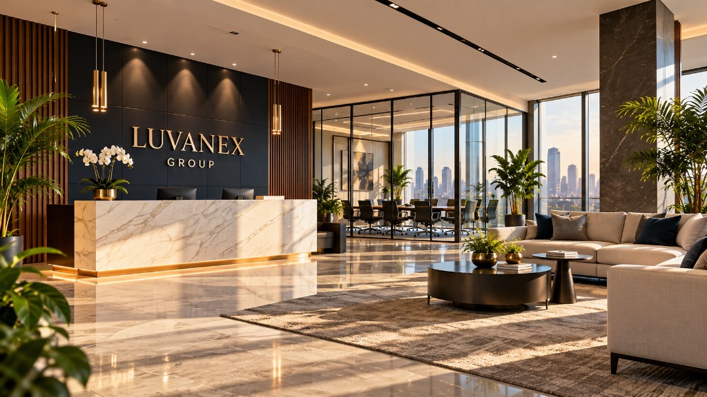 A corporate reception lobby